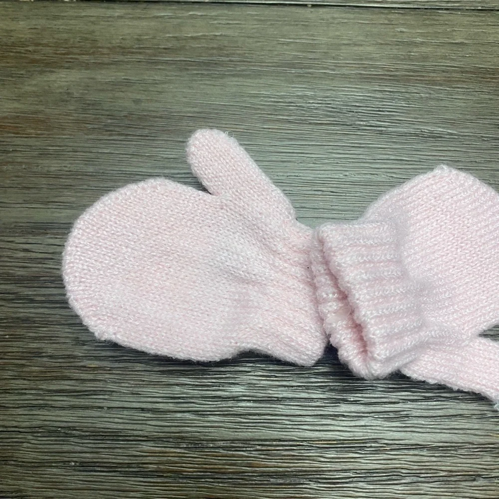 Lot of 3 winter outdoor baby girl knitted gloves warm rope full fuzzy